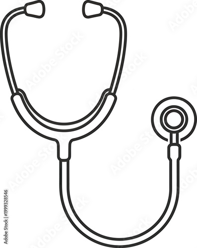 Stethoscope with a coiled tube and dual earpieces illustrated Vector