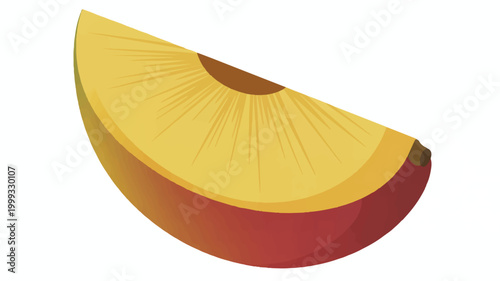 Mango fruit slice with yellow and red skin
