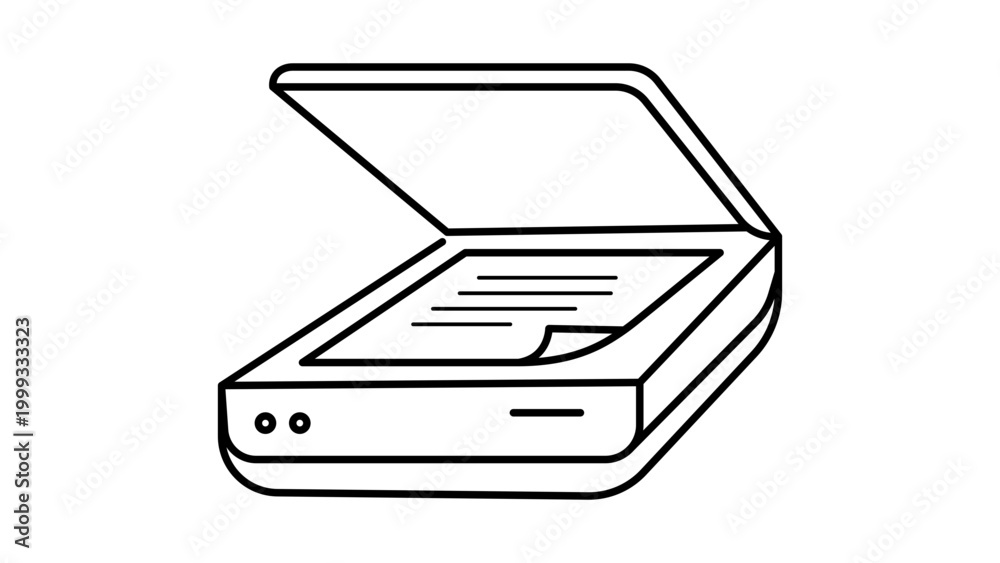 Fotografía Flatbed Scanner Vector Icon with Editable Stroke