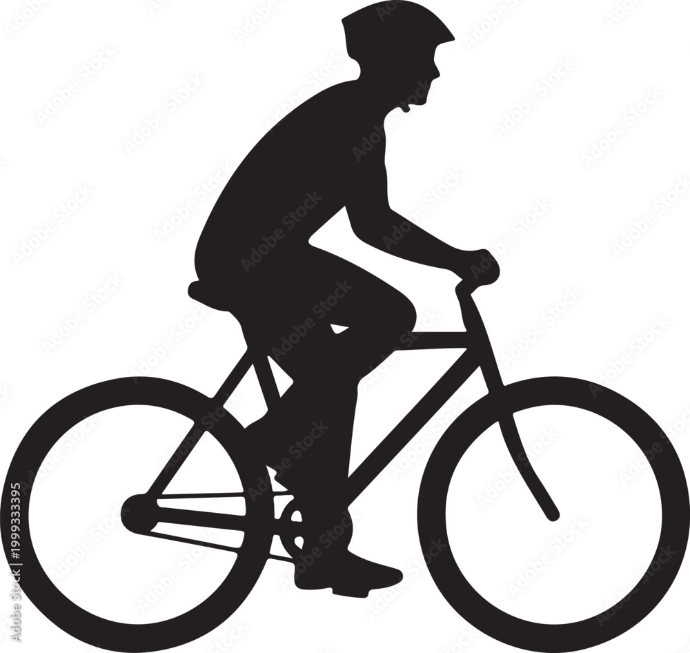 Fototapeta premium Delivery Bike Rider Silhouette Vector for Service Concept Isolated on White Background