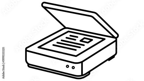 Foto Minimalist Flatbed Scanner Vector Icon with Editable Stroke