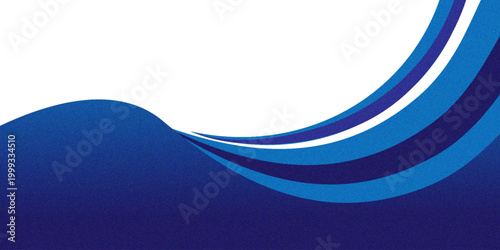 Wavy blue lines move across a dark blue gradient background