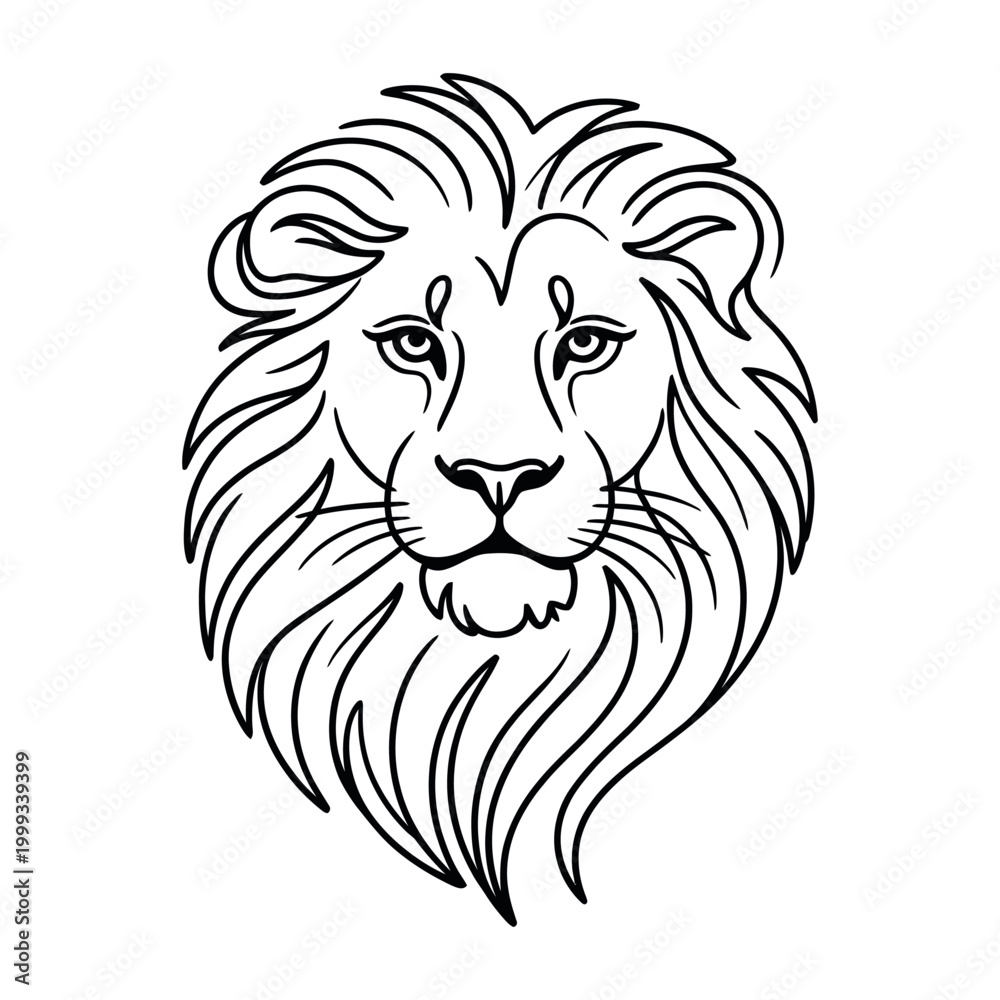 Fototapeta premium Lion engraving vector illustration art