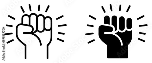raised fist icon empowerment protest unity symbol