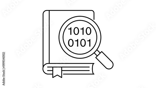 Tableau sur toile Data Catalog and Information Analysis Editable Stroke Vector Icon