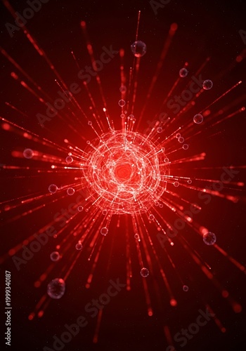 Red Core Explosion - A Concentric Burst of Energy.