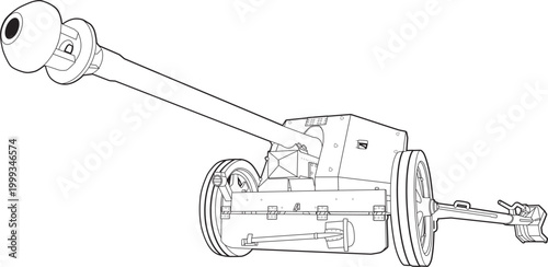 german_anti_tank_gun_pak40_side_view_monochrome.eps