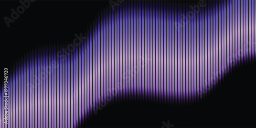Abstract dark background with purple glowing data stream vertical lines.