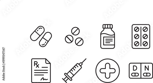vector set of medical and general purpose icons for web design and digital use