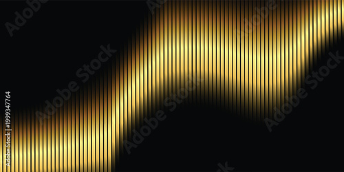 Premium gold soundwave banner for podcast and radio broadcasting.