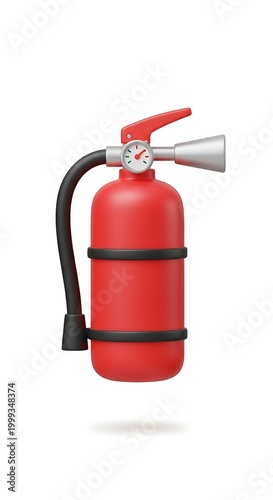 Red Fire Extinguisher - Safety Equipment for Fire Suppression and Emergency Response.