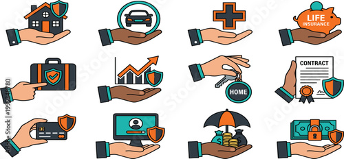 Artificial intelligence and future technology vector concept with hands typing on laptop, neural network, robot assistant, rocket startup launch, data analysis,