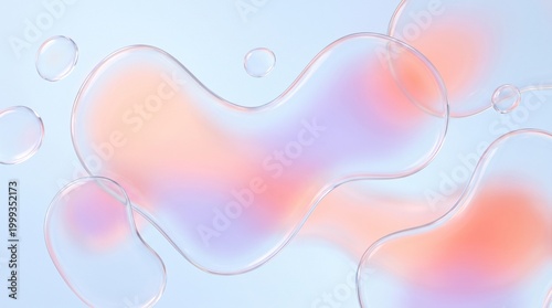 Pastel Glass Bubble Abstract Background with Soft Gradient