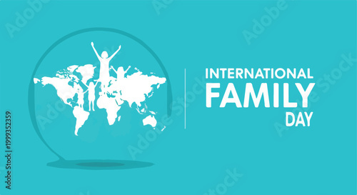 International Family Day, Vector Illustration. Global Family Concept. Minimalist Design. Social Graphic