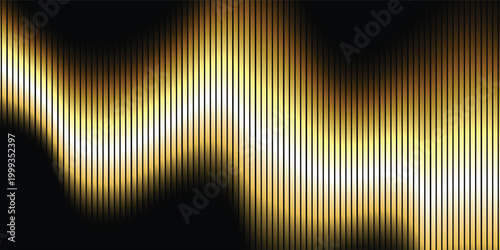 Creative golden audio wave banner for premium website header design.