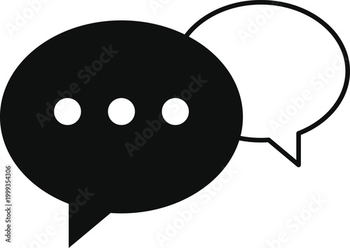 Chat and Talk Icon Set.  Help desk and communication design. Service and assistance signs. Creative talk bubble. Speech bubble and messaging symbols. 
