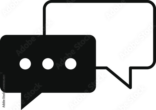 Chat and Talk Icon Set.  Help desk and communication design. Service and assistance signs. Creative talk bubble. Speech bubble and messaging symbols. 
