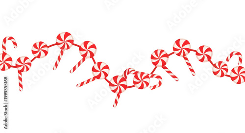 Christmas Candy Cane and Swirl Lollipops Garland Decoration