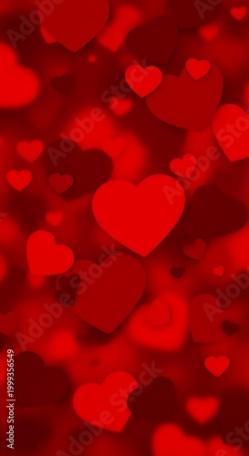 Red Heart Cascade - A Valentines Day Dreamscape of Love.