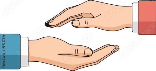Hands Protecting and Supporting Concept Illustration, Professional Insurance Coverage and Security Vector, Financial Safety and Care Services Graphic