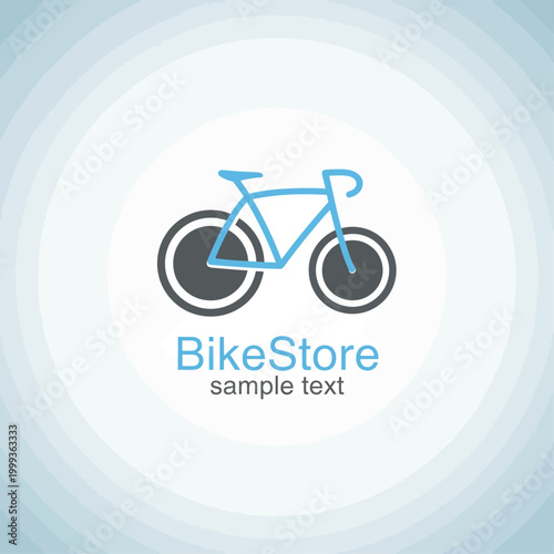 A bicycle icon with sample text in a circular graphic design