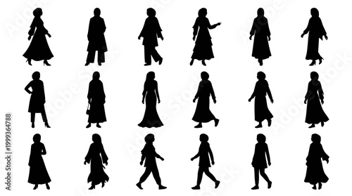 Black Silhouette Women Fashionable Outfits Poses Collection