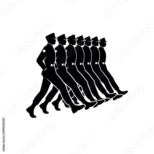 Marching Soldiers Silhouette.