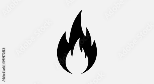 Photos Stylized black flame icon representing powerful energy, passion, and spiritual e