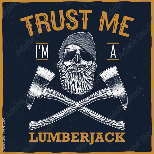 Εκτύπωση καμβά Lumberjack Illustration