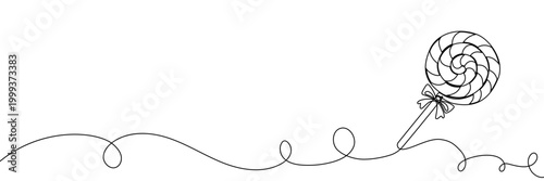 Continuous one line candy drawing art cane shop cotton peppermint. Candy line border icon vector cream caramel doodle ice sweet gelato storenlollypop lolly white popsicle outline isolated linear pop
