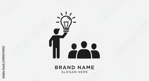 Person Holding Lightbulb Above Group of People.