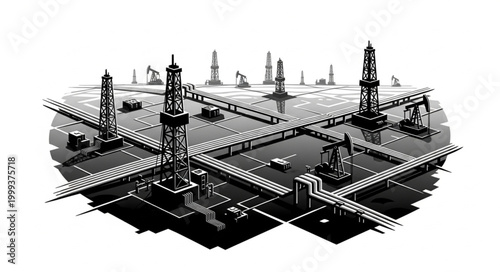 Oil Rigs Offshore Platform Engineering Infrastructure.