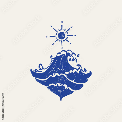 Ocean and sea-themed vector illustrations. Includes waves, marine animals, shells, boats, and underwater elements. Perfect for summer designs and nature projects.