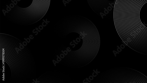 Abstract geometric circles ripple across a deep black background