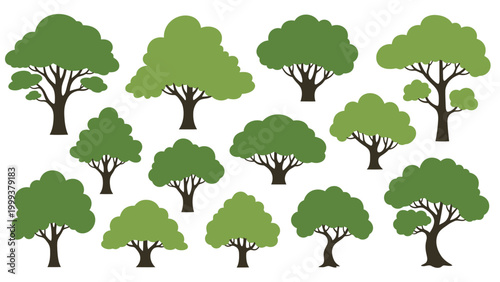 Collection of green trees illustration