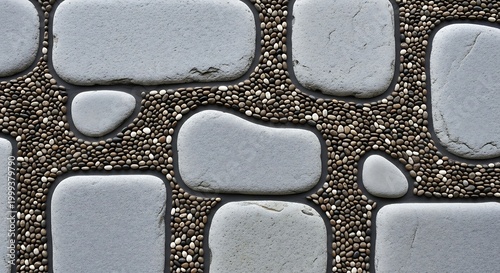 Stone and Pebble Wall.