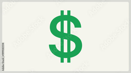 Green dollar sign on white background illustration