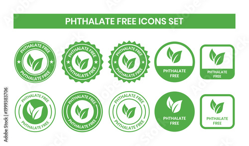 Phthalate free with leaf badge logo template set. Suitable for product label.