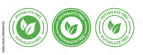Phthalate free with leaf badge logo template set. Suitable for product label.