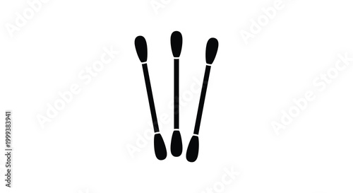 three cotton swabs silhouette high quality professional detailed
