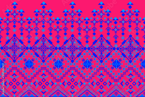Geometric Ethnic pattern,
Native American tribal fabric, tile, carpet, vector,
illustration design, on background, Pattern fabric pixel, design for background, clothing, decorative, drapery, cloth azt