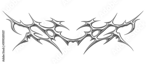 Quadro su tela Neo tribal chrome shapes with sharp cyber sigilism
