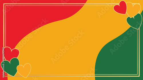Vibrant Cultural Celebration Greeting Card Background with Heart Icons