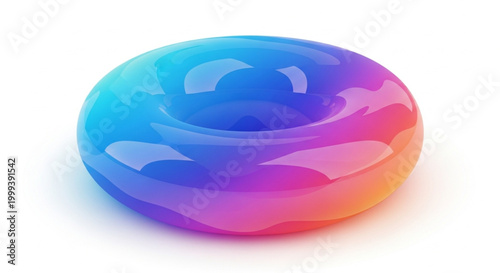 Torus shape features a smooth gradient surface with vibrant colorful transitions.