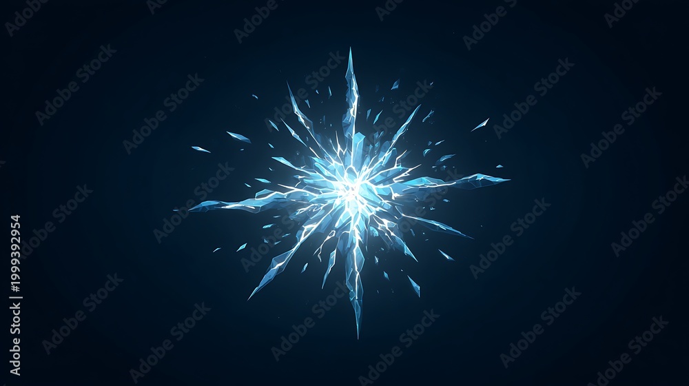 Obraz premium Two illustration backgrounds of electric energy explosions with blue flashes