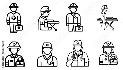 paramedics vector icon sheet