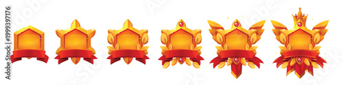 Elegant gold fantasy frame collection for mobile rpg and quest interfaces vector