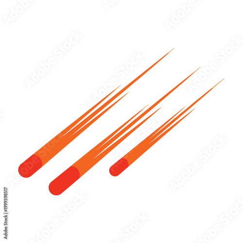 Three orange plastic crochet hooks on white background