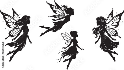 Fairy silhouette clear face 1 image transparent background