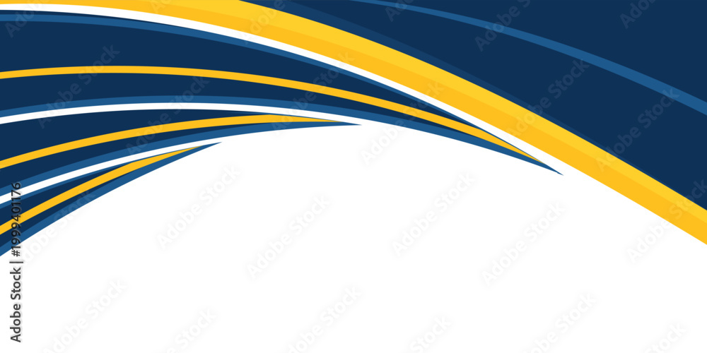 Obraz premium blue and yellow wavy shape background. suitable for business poster design, corporate banner. vector illustration eps10 modern desain